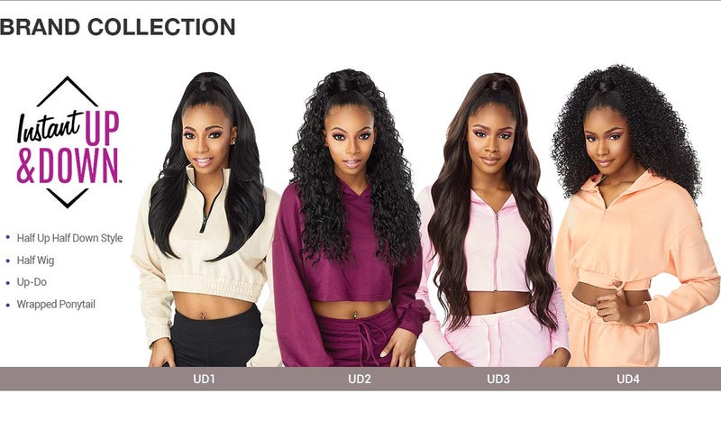 Sensationnel Instant Updown Halfwig Pony - Iud 3 4 Style in 1 Half Wig And Pony Drawstring (1B OFFBLACK) - Image 2